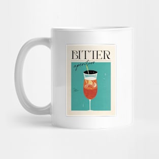 Bitter Aperitivo Retro Poster Classic Bar Prints, Vintage Drinks, Recipe, Wall Art Mug